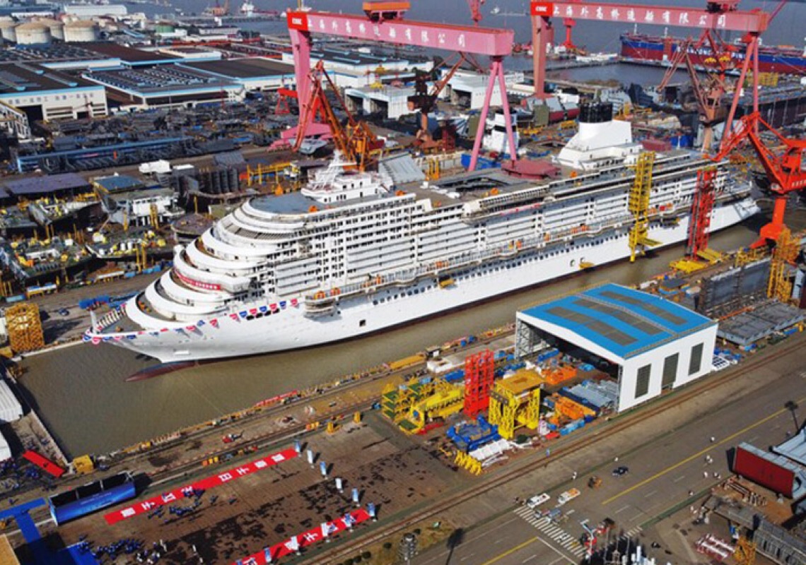 China revela nome do primeiro grande navio de cruzeiro construído internamente