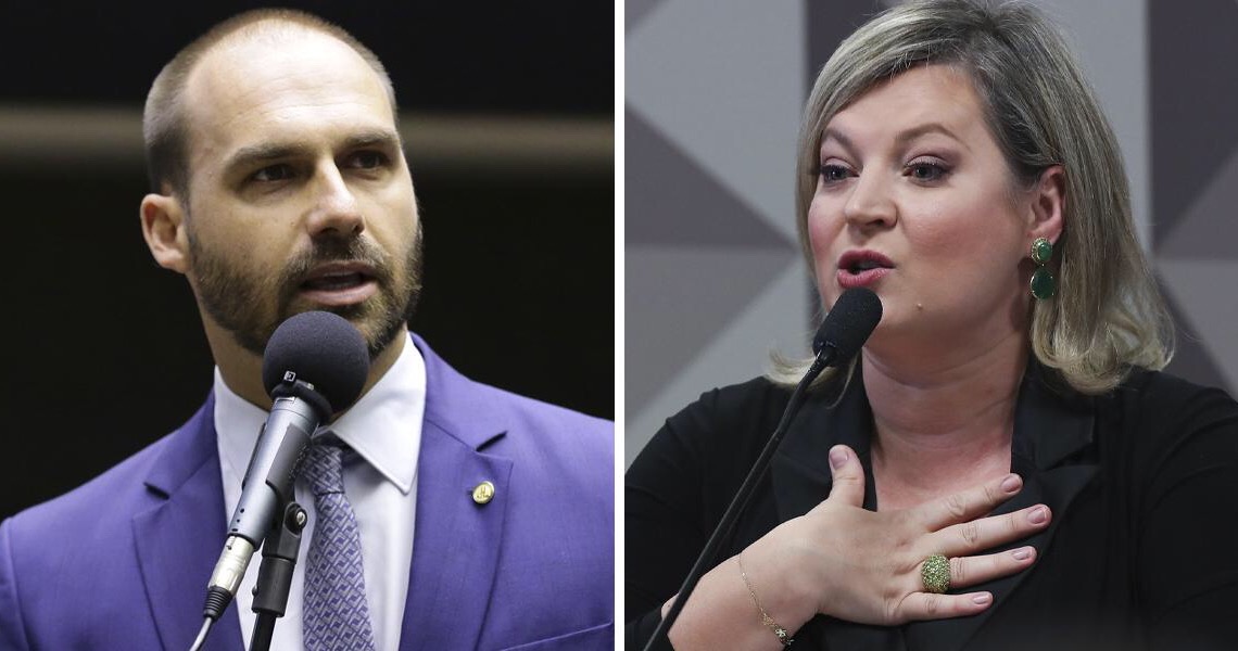 Joice Hasselmann diz que Eduardo Bolsonaro é criminoso, vagabundo e ainda será preso