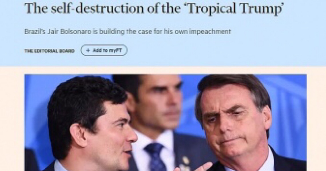 Bolsonaro justifica seu impeachment sozinho, afirma ‘Financial Times’