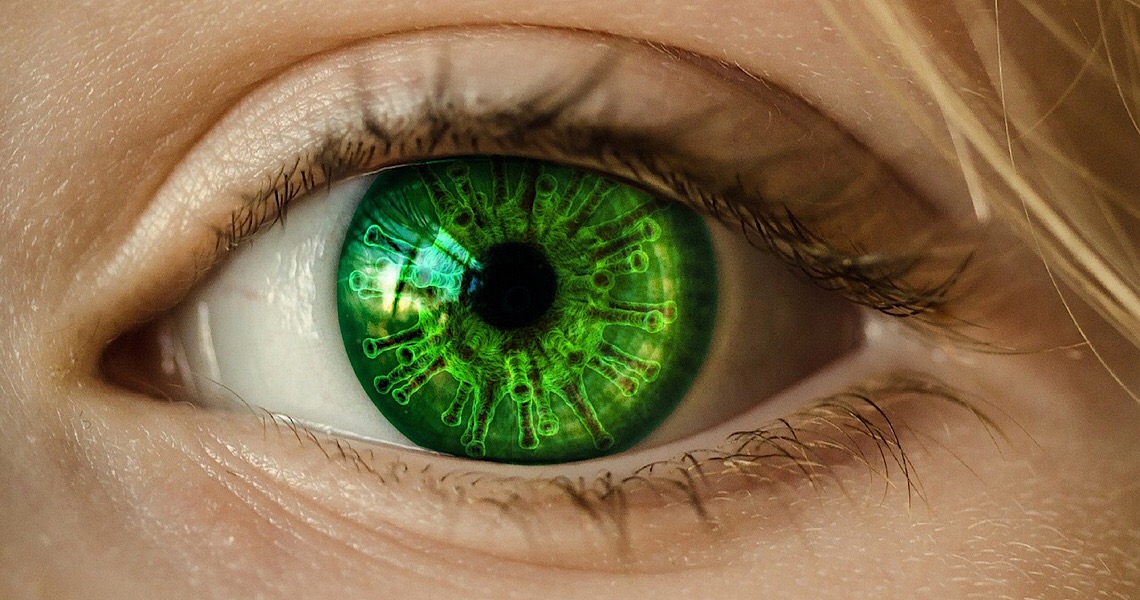 Vírus também pode chegar aos olhos. Mudanças em receptores de imagem