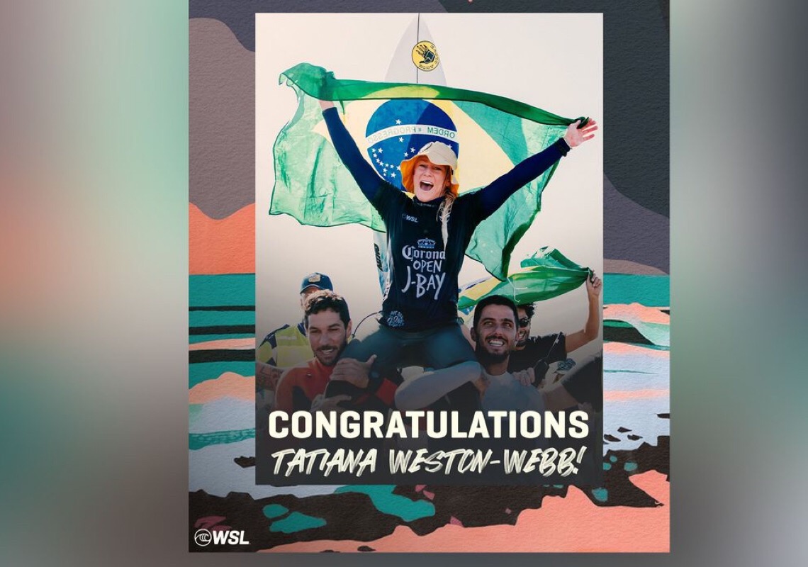 Surfe: Tati Weston-Webb é campeã em J-Bay e sobe para 3º lugar da WSL