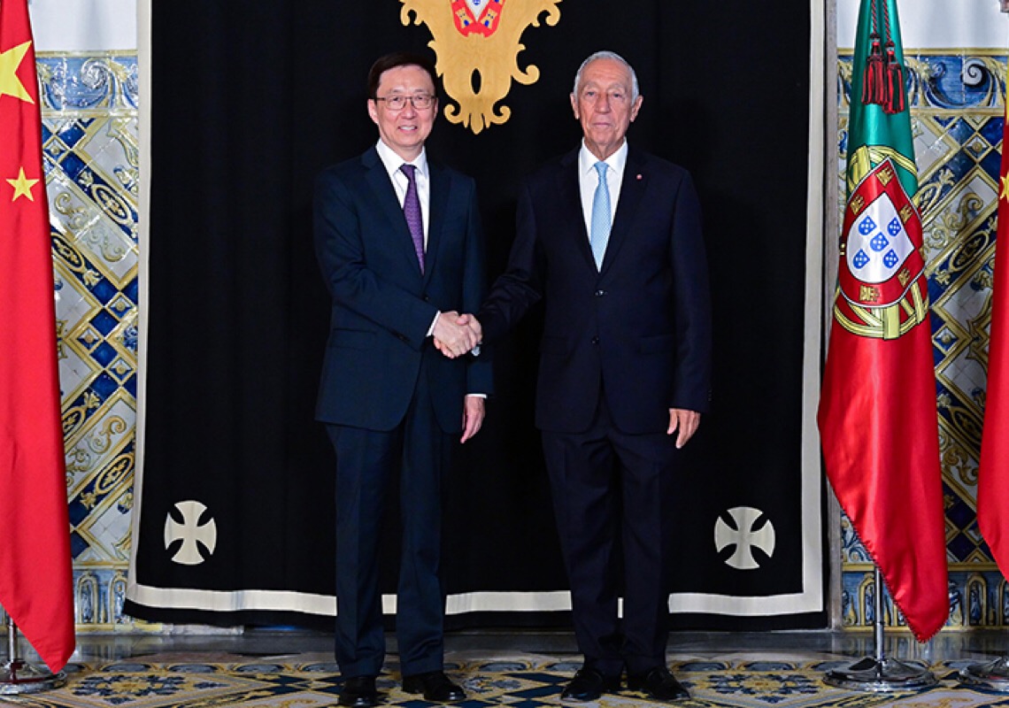 Vice-presidente da China se reúne com presidente e com premiê de Portugal sobre laços bilaterais