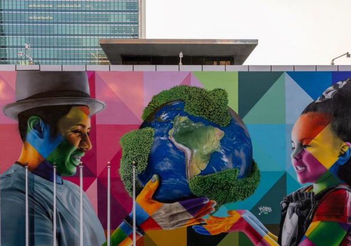 Pintar na ONU sobre o futuro do planeta foi a realização de um sonho, diz Kobra 