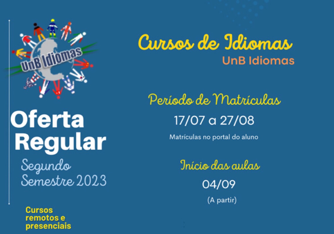 Abertas inscrições para cursos do UnB Idiomas em modalidade remota ou presencial
