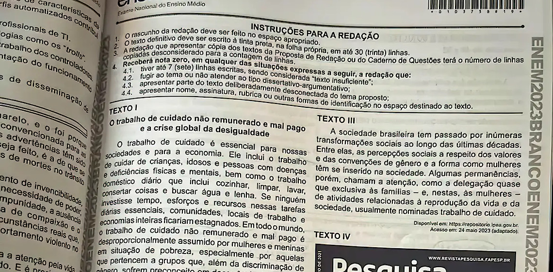 Exame Nacional do Ensino Médio: cartilha de redação é divulgada; confira