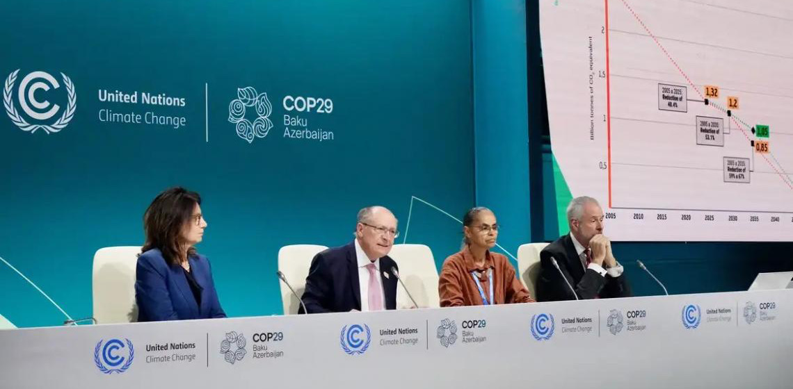 Brasil é segundo país a entregar meta de emissões na COP29