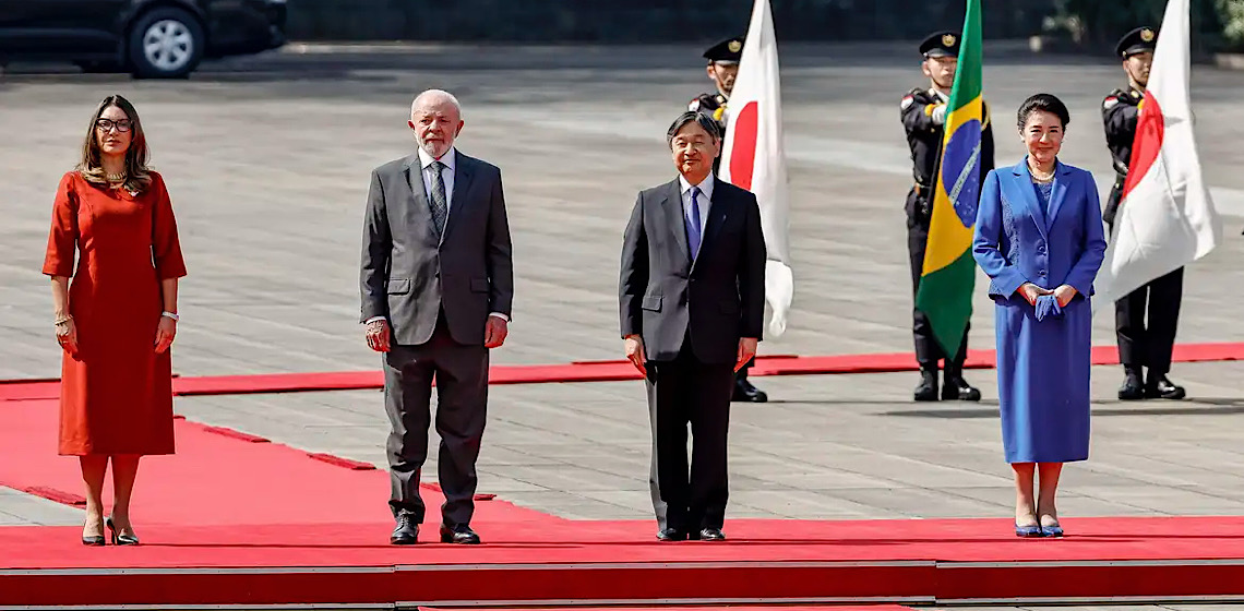 Presidente Lula e Janja são recebidos por casal imperial do Japão 