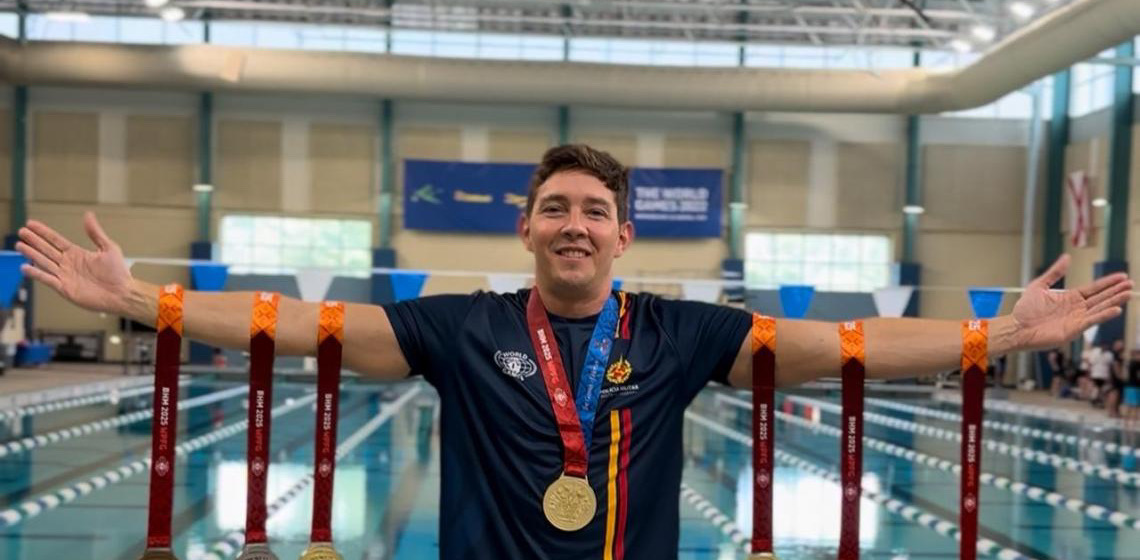 Atleta da Natação da PMDF conquista sete medalhas no World Police and Fire Games 2025