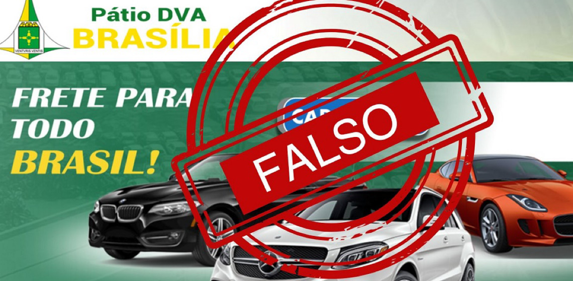 Departamento de Trânsito do Distrito Federal faz alerta sobre golpe envolvendo leilão falso de veículos
