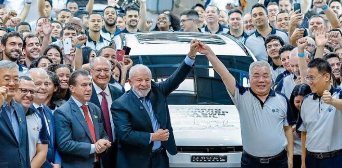 'Vocês vieram para o país certo, que tem um povo trabalhador', diz Lula na inauguração da primeira fábrica da GWM