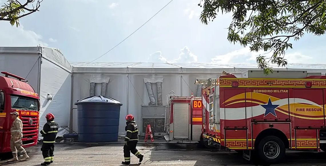 Empresa e entidade responsáveis por estrutura que pegou fogo na COP30 silenciam sobre incidente