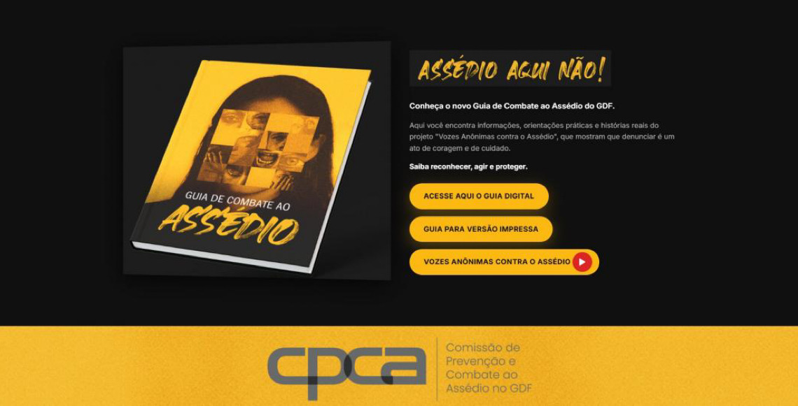 Governo do Distrito Federal lança Guia de Combate ao Assédio, com relatos reais em áudio