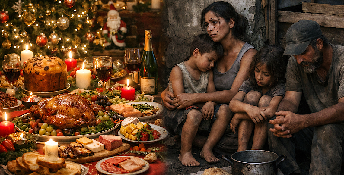 Hipocrisia humana antecipa 2026 com um Natal de barriga vazia