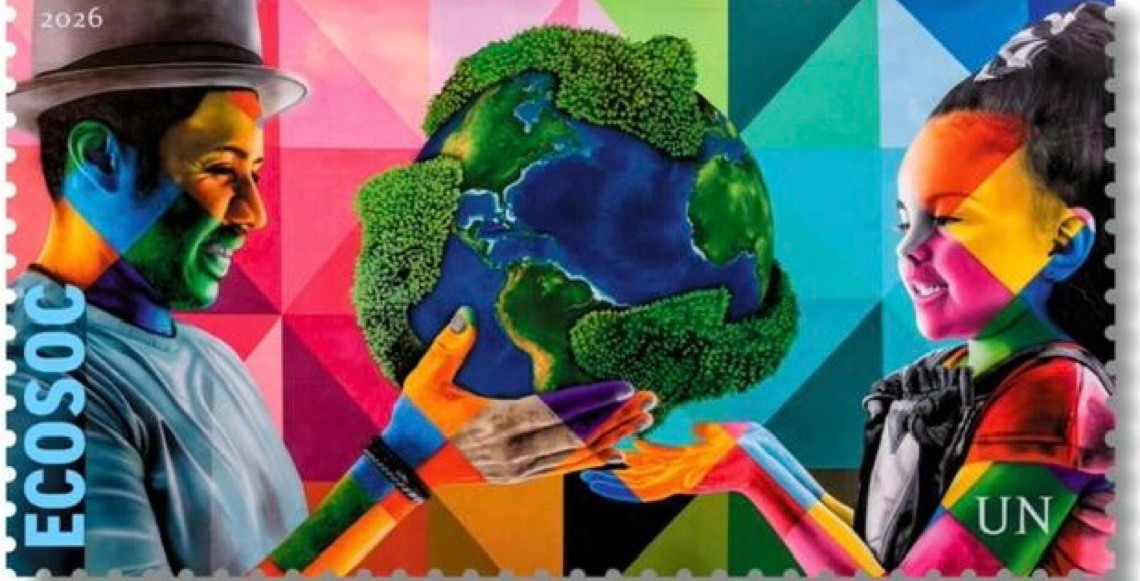 Artista brasileiro traz preocupação com futuro da vida no planeta para selo comemorativo da ONU