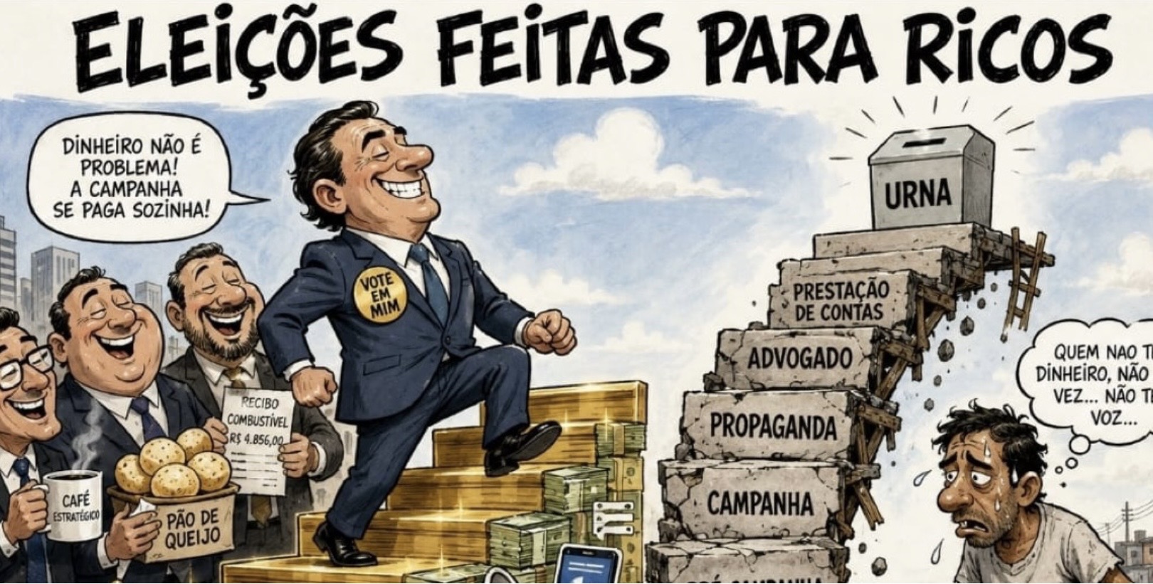 A opinião pessoal do colunista de política Miguel Lucena: Eleições feitas para ricos