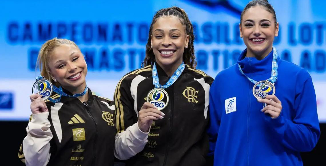 Lorrane Oliveira e Caio Souza são ouro no Campeonato Brasileiro de Ginástica Artística