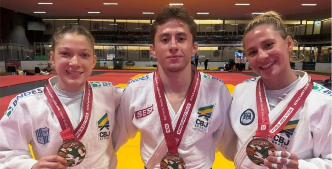Equipe do Brasil garante 3 bronzes na abertura do Grand Slam de judô de Lausanne na Suíça