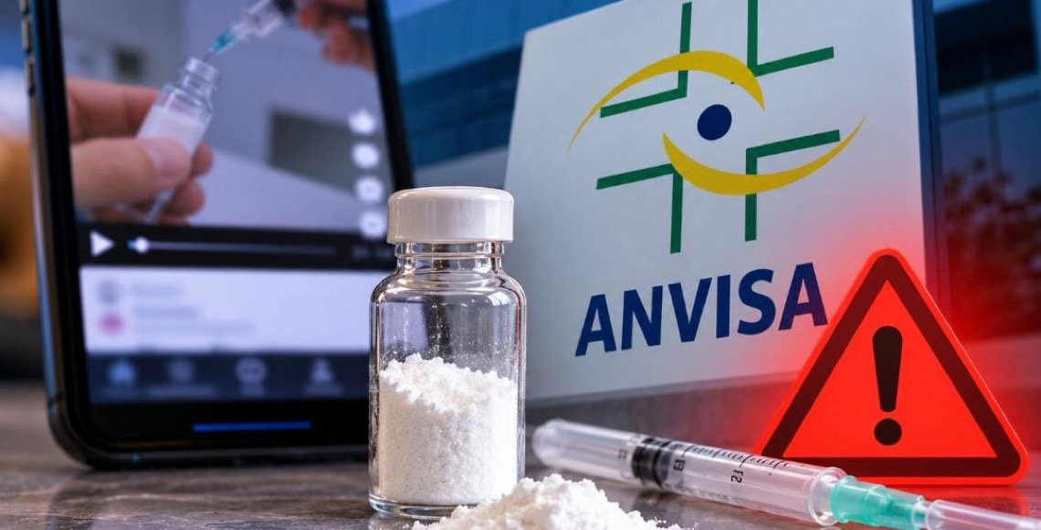 Anvisa alerta para venda irregular de tirzepatida em pó na internet