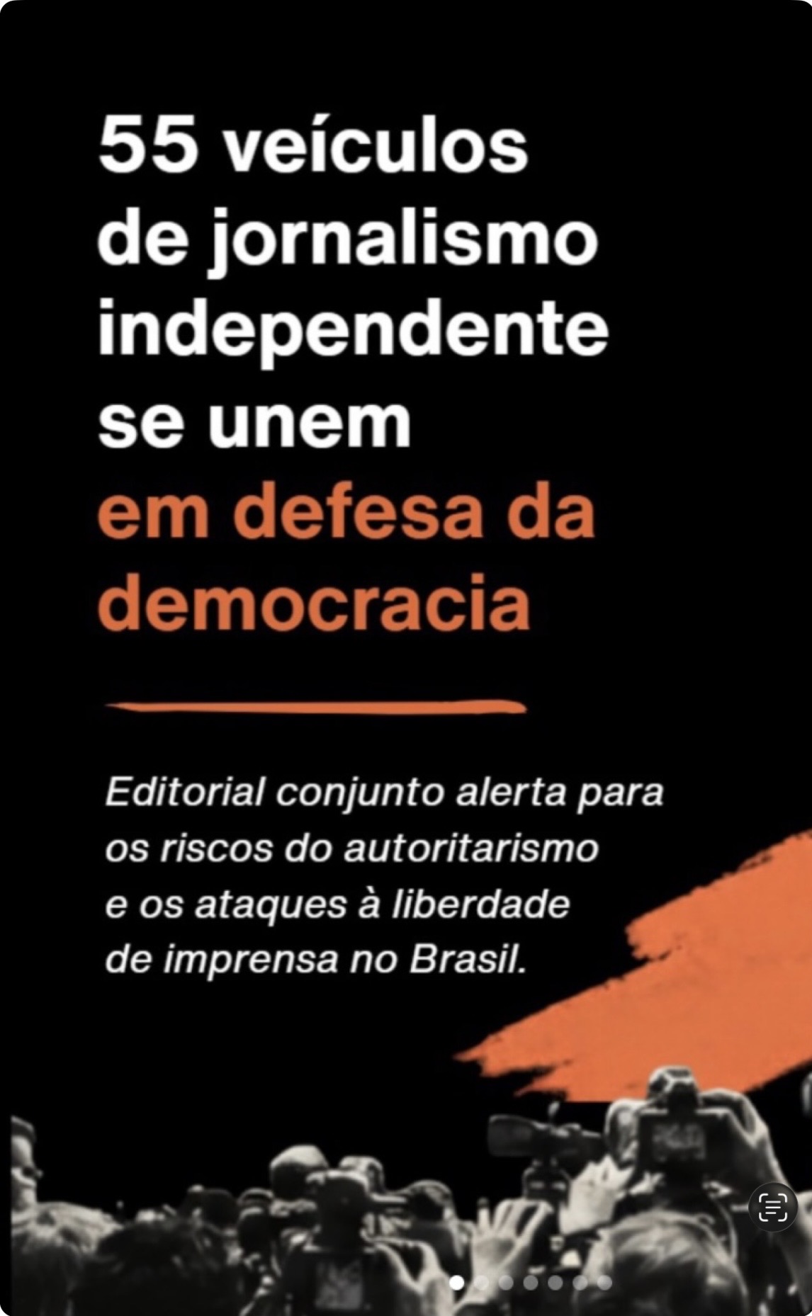 Em editorial, veículos independentes de imprensa defendem democracia 