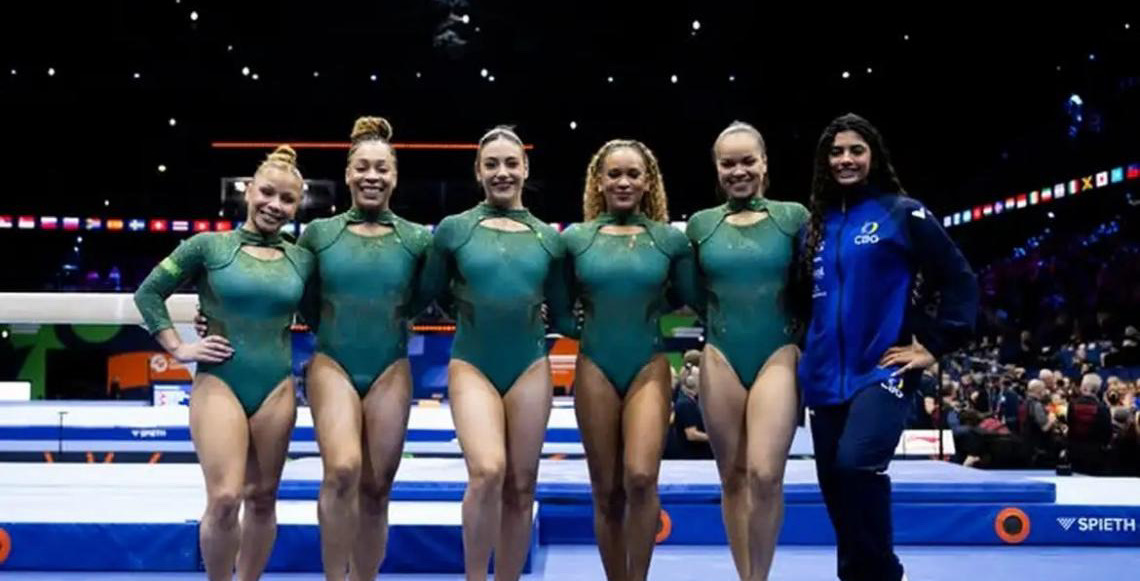 Brasil fica em 5º lugar na final por equipes do Mundial de Ginástica Artística, em Roterdã