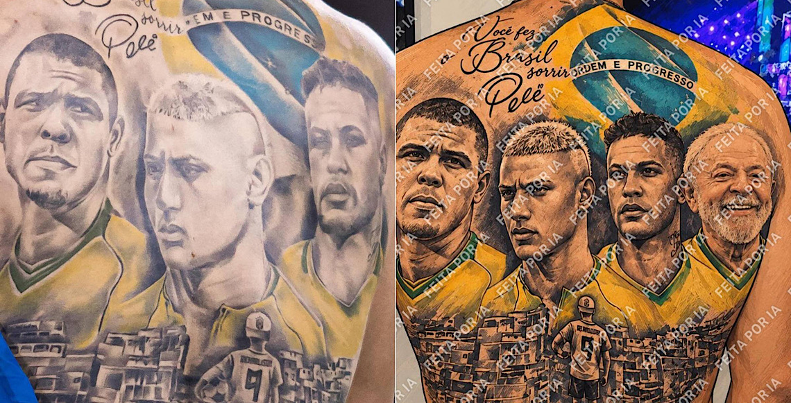 Após vitória de Lula, Richarlison publica imagem de IA com rosto do presidente em tatuagem