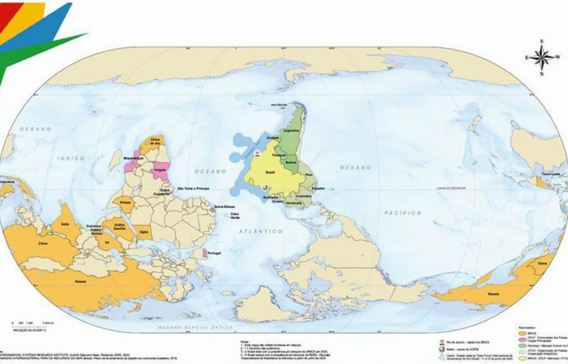 Qual o modo certo de ver o mundo? IBGE lança mapa com Brasil no centro e Sul no topo