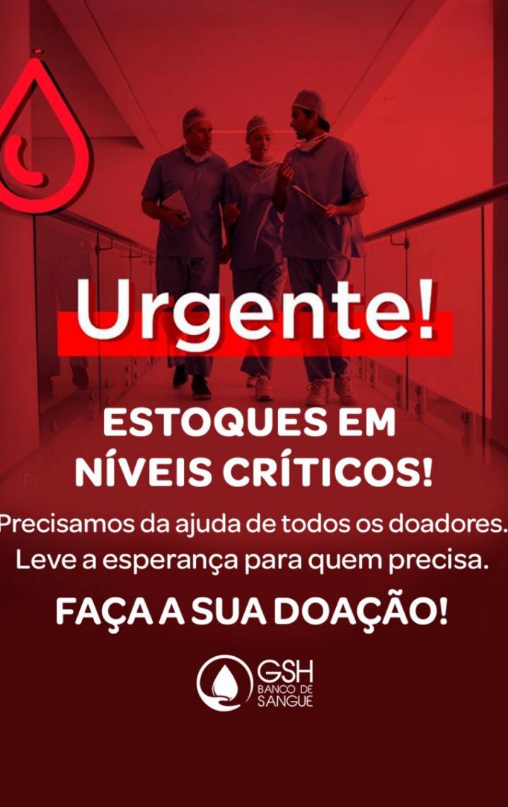 Dia Mundial do Doador de Sangue: Banco de Sangue reforça urgência da doação em meio a estoques críticos