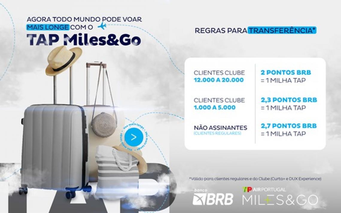BRB e TAP Air Portugal ampliam parceria, permitindo transferência de pontos