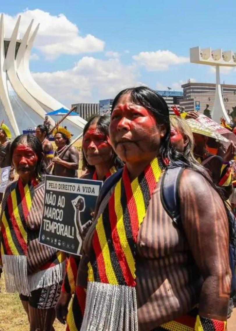 Indígenas celebram remarcação de julgamento do marco temporal