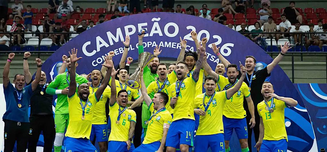 Seleção do Brasil bate Argentina e conquista 12º título na Copa América de Futsal 