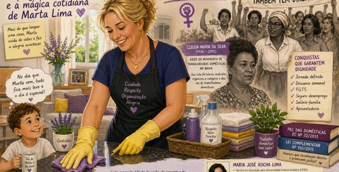 A luta histórica das empregadas domésticas e a mágica cotidiana de Marta Lima