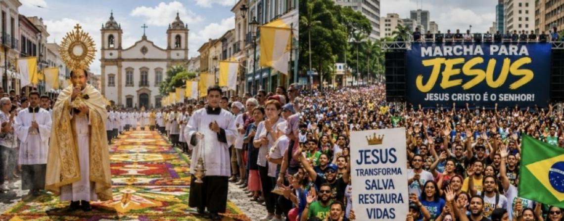 Por Maria José Rocha Lima:;Corpus Christi e Marcha para Jesus renovam a fé e o amor por Jesus Cristo