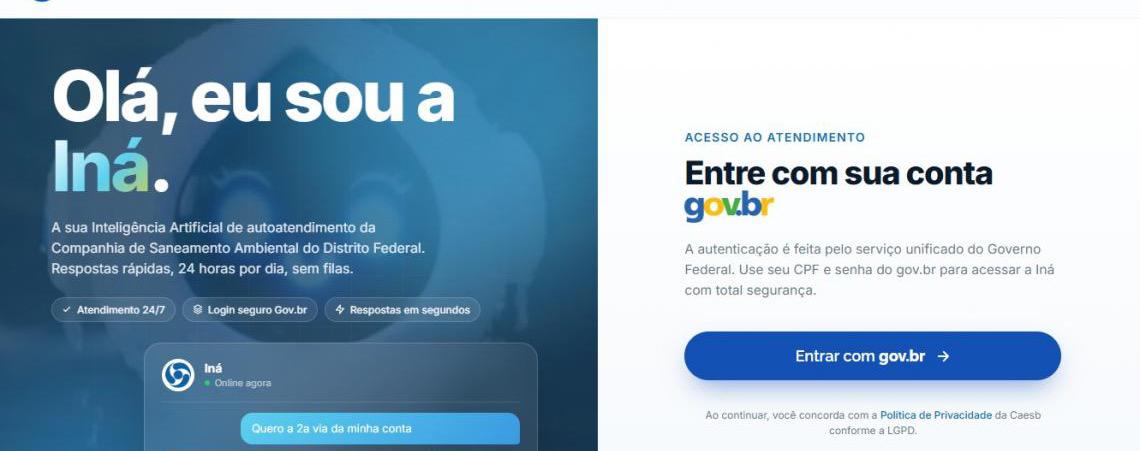 Caesb lança Iná, inteligência artificial pioneira no país para atendimento ao cidadão