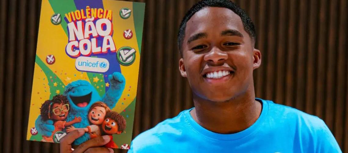 Unicef Brasil nomeia jogador Endrick, do Real Madrid, seu novo embaixador